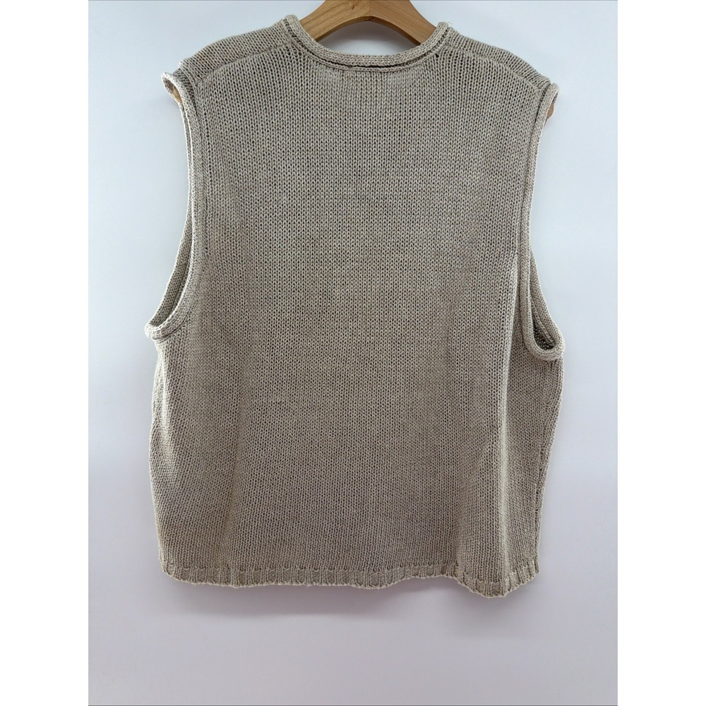 J Crew VTG Textured Sleeveless Sweater womens sz L beach coastal preppy nautical - Picture 5 of 8